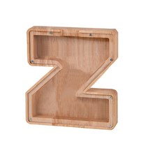알파벳 동전 수집 저금통 상자 투명 돈통 종이학 전시 나무 우드 장식품 A to Z