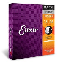 Elixir 나노웹 코팅 인청동 어쿠스틱 기타줄 엑스트라 라이트 (.010.047), Medium (.013-.056)