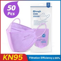 Kn95 마스카라 인증서 ffp2 fpp2 homologadas 호흡 라이트 퍼플 Elough 10-100 개, [03] Light Purple  50PCS