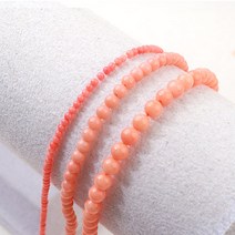 [5-000-G]원석라운드 2/3/4mm 산호오렌지 반줄
