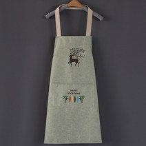 어린이집 선생님 앞치마 면 린넨 에이프런 주머니 포켓 카페 바리스타 요리 제빵 학원, 브라운