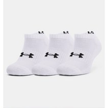 언더아머 남자 양말 1363241-100 코너 노쇼 삭스 3팩 HJD, 없음