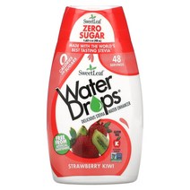 sweetleaf 물방울 맛있는 스테비아 수분 강화제 딸기 키위 48ml(1.62fl oz), 48ml
