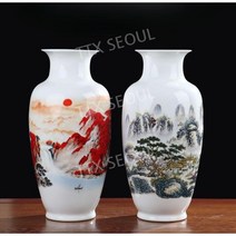 세라믹 꽃병 도자기 장식품 거실 꽃꽂이 가정 장식 달항아리 빈티지 핸드메이드 소품, Y