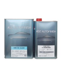 KCC 자동차용 투명 페인트 5200 HS CLEAR 5200크리어 2대1 4L (주제+경화제), 표준경화제