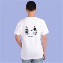 반팔티 화이트색상 딥러닝 인공지능 AI 로보트 ROBOT