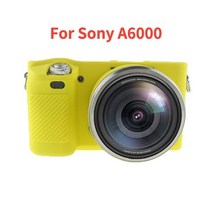 소니 알파 A6000 A6100 A6300 A6400 A6500 A6600 A5100 A5000 카메라에 대 한 실리콘 갑옷 스킨 카메라 가방 바디 커버 수호자, 02 A6000 Yellow