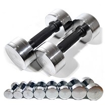 프로모릭스 크롬아령 고밀도 크롬 도금 아령 덤벨 2개 세트 회전형, 크롬 6kg세트(3kg*2)