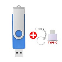 USB 플래시 보안 보관 고속 금속 OTG 3 IN 1 c형 드라이브 256GB 펜드라이브 usb 키 2.0 64GB 32GB 16G 128GB 펜 드라이버 Cle Usb, 04 Light Blue_01 4GB