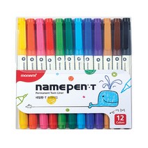 모나미 트윈네임펜T 12색세트 중간닙 얇은닙 2가지촉, 단품