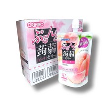 [Srich] 오리히로푸룬토 곤약젤리복숭아맛 곤약젤리 1BOX _Rf＠E41052EA, 8개