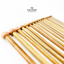 대나무 대바늘 세트 1set-18쌍 목도리 수세미 뜨개질, 36cm