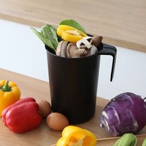 싱글 신혼라이프 밀폐형 음식물 쓰레기통 2L, 블랙, 1개