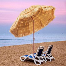 네추럴 밀짚파라솔 2m 2.4m 초가 파라솔 방수 몰디브 스트류 밀짚 야외 파라솔, 200cm