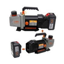 마켓유누 에어컨진공펌프 18V 무선 자동차 냉매 작업, 2.5CFM 펌프(배터리2개+DC충전기+오일)