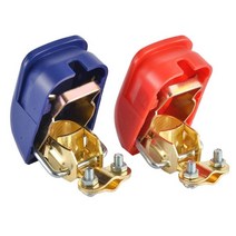 배터리터미널 배터리단자 차량용 터미널 홀더 자동차 배터리 터미널 12V 커넥터 클램프 퀵 릴리스 리프, 03 Red and blue