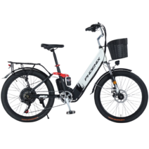 Montheria 전기자전거 36V MTB자전거 24인치 전동자전거 B918-133, 12AH-30KM, 흰색A