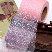 6cm 5 야드 심포니 실버 도트 메쉬 곱슬 무지개 얇은 명주 그물 액세서리 선물 DIY 공예 웨딩 스마스 핑크118685, 12cm x 5yards, Han pink, Han pink