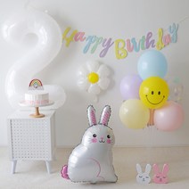 [파티굿즈] 생일파티세트 6종 숫자풍선 파티용품 생일풍선, 필기체숫자세트, 0