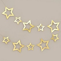 종이별 아웃라인 가랜드 [골드]