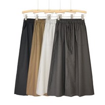 여성 린넨 스커트 데일리 심플 무지 빈티지 오버핏 여자 면마 치마 2023 linen skirt XK0138