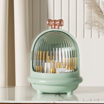 화장대정리대 화장대수납함 향수정리함 뚜껑있는 아크릴함 립스틱 브러쉬 진열대 보관함, 민트- S SIZE