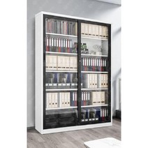 유리 슬라이드 만화 책장 슬라이딩 수납함 사무용 수납장 사무실 책꽂이, 1.0mm, 200cm x 130 cm 6층 블랙