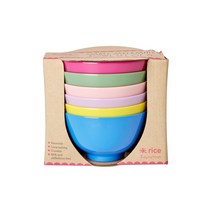 RICE BY 라이스 바이 멜라민 접시 플레이트 그릇 6개 세트, Pink Assorted_SMALL