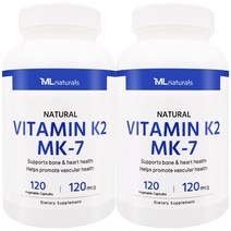 2병 [미국빠른직구] 신제품 마이라이프 내추럴스 비타민 K2 120mcg (as MK-7) 120정 (8개월)
