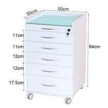 병원 서랍장 진료용 사이드 이동식 보관 수납장, 서랍장 화이트 3플레이트