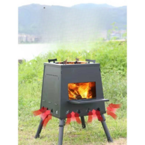 톱밥난로 동계캠핑 우드스토브 팰릿난로 가정용 캠핑, 대형 카본 스틸 블랙(약 6.4kg)