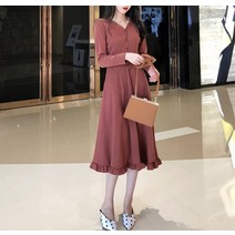 돌 잔치 복장 엄마 상견례 옷차림 원피스 봄 결혼식 하객 룩 피로연 예복 니트 롱 프릴 플레어 여성 옷