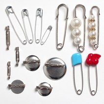 옷핀 브로치 삔침 진주옷핀 브로치핀 핀침, 26)국산_볼판브로치18mm-(100개)