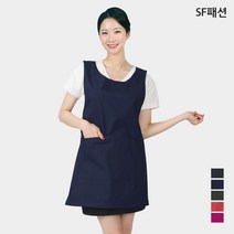 앞뒤 끈조절 원피스 앞치마 유니폼 서빙복, 딥핑크(sfwae216)