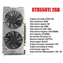 GTX550Ti 컴퓨터 그래픽 카드 2GB/4GB/6GB 128/192Bit DDR5 HD 비디오 게임 비디오 카드 HDMI + VGA + DVI, 11 GTX550Ti 2GB
