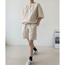 여성 여름 시밀러룩 미디 원피스 남녀공용 반팔 티셔츠 반바지 세트 웨딩 커플룩 코디