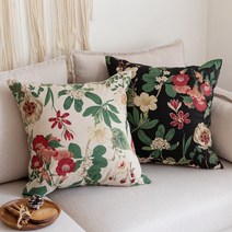 식물 정원 린넨 쿠션 방석 커버 50x50