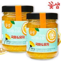 꽃샘 피어나다 국화유자 350gX2개 유자차 국화차 액상, 1ml