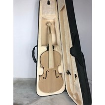 화이트 바이올린 4/4 미완성 Flamed Maple 백 사이드 스프루스 탑 Handcarved 합판 바디 Unvarnished Burly, 04 plywood 1
