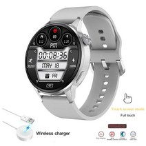 스마트워치 NFC 스마트 워치 남성 블루투스 통화 스포츠 GPS 추적기 Smartwatch 여성 심장 박동 ECG PPG, [01] White