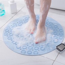 도매창고 발씻는 욕실 화장실 샤워 발 발바닥 세척 마사지 매트 발각질제거 풋 브러쉬 클리너 미끄럼방지 실리콘 패드, 발각질세척-욕실매트-55cm, 블루