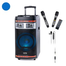 컴스 에이포트 이동식 블루투스 버스킹 앰프 스피커(UHF 듀얼 무선 마이크) CR400P세트 전문가용, CR400PS1(핀마이크 1개+UHF마이크2개 포함)