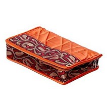 Kuber Industries Designer Jewellery Kit in Heavy Quilted Brocade Material Brown, 1
