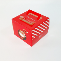 아이팩 크리스마스 미니케익상자 산타, 골드받침, 10개