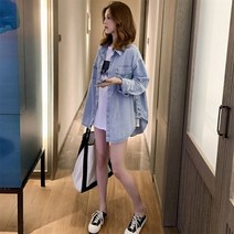 여성야구점퍼 항공 아우터 야상 디자인 드로 스트링 데님 재킷 캐주얼 풍미 야구 유니폼 봄 가을
