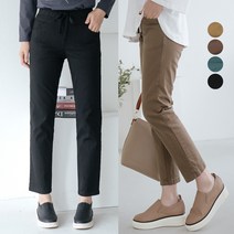 스트링 밴딩 면 배기 팬츠