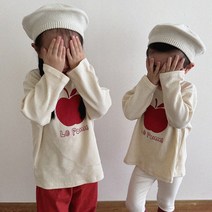 아오스타 사과티 유아가을티 등하원룩 데일리티셔츠 아기티 나들이룩