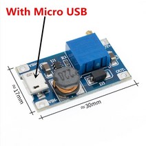 1PC MT3608 DC-DC 가변 부스트 모듈 2A 플레이트 스텝 업 마이크로 USB 2V-24V 5V 9V 12V 28V, 01 MT3608 with USB
