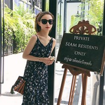 보드미 20대끈나시원피스 여성 20대 휴양지코디 끈나시 여름 언발 롱 원피스