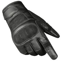 Jackets 4 Bikes 남성용 오토바이 택티컬 프리미엄 염소 가죽 및 에어메시 바이커 장갑, XX-Large, Touchscreen & Black